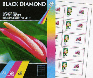 Фотобумаги Black Diamond Business Cards Pre-Cut